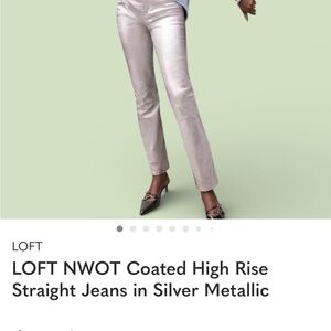 LOFT Shimmering Silver Coated Jeans
